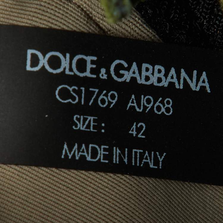 Pre Owned Dolce & Gabbana Tricolor Fabric and Mesh Ns1 Low Top Sneakers Size 42