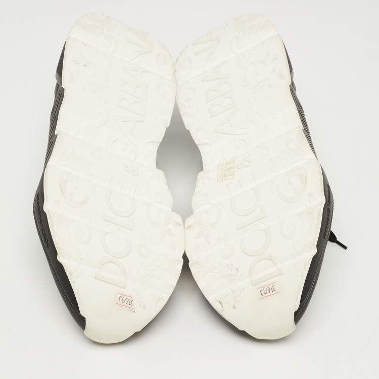 مملوكة مسبقًا Dolce & Gabbana Black/White Leather Daymaster Sneakers Size 46