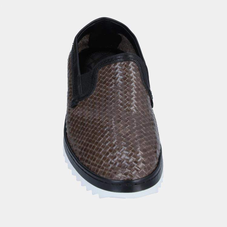 Pre Owned Dolce & Gabbana Woven Leather Loafers 44