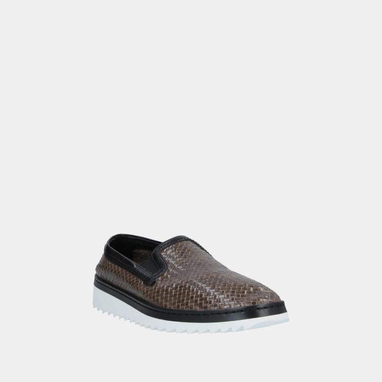 Pre Owned Dolce & Gabbana Woven Leather Loafers 44