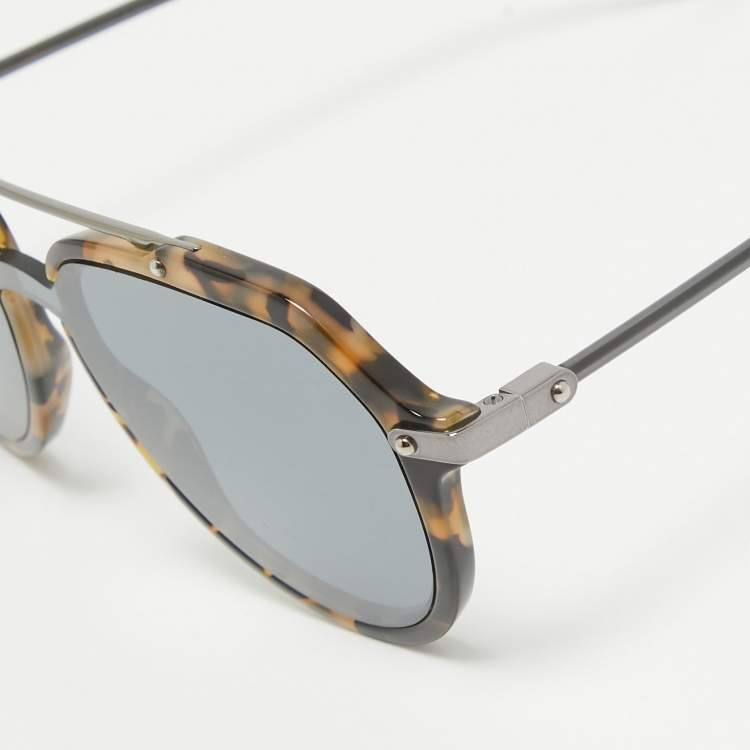 Pre Owned Dolce & Gabbana Black/Brown DG4330 Aviator Sunglasses