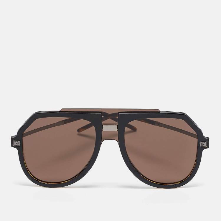 Pre Owned Dolce & Gabbana Black DG6195 Aviator Sunglasses