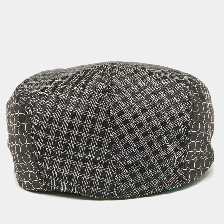 Pre Owned Dolce & Gabbana Black Patterned Silk Flat Cap Size 57