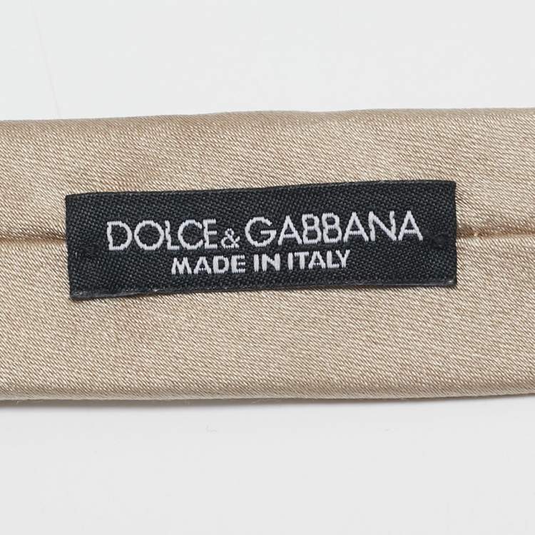Pre Owned Dolce & Gabbana Grey Silk Skinny Tie 