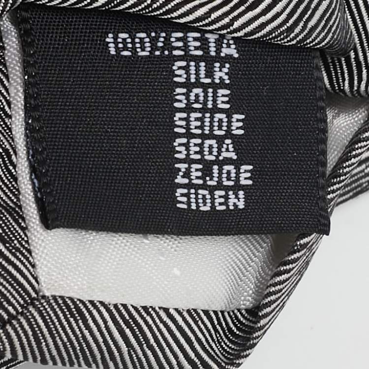 Pre Owned Dolce & Gabbana Grey Patterned Silk Skinny Tie 