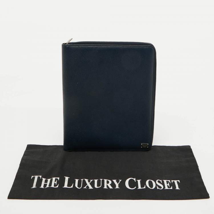 Pre Owned Dolce & Gabbana Navy Blue Leather Business Organizer