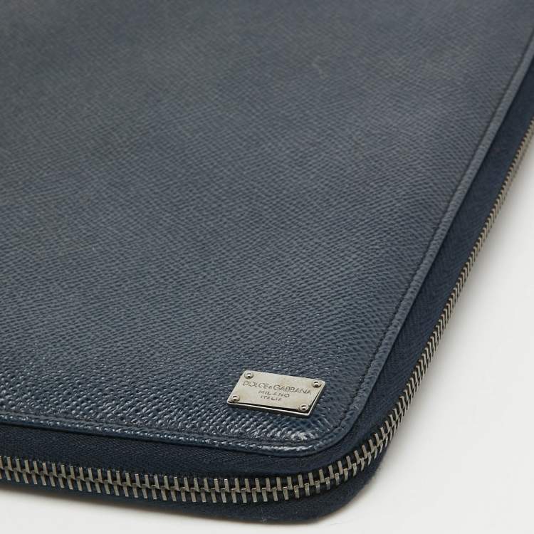 Pre Owned Dolce & Gabbana Navy Blue Leather Business Organizer