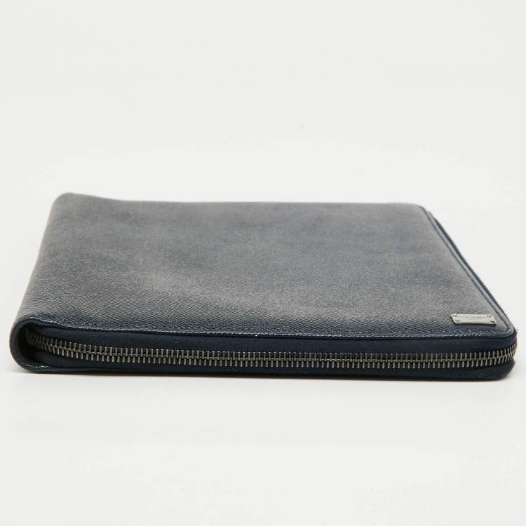 Pre Owned Dolce & Gabbana Navy Blue Leather Business Organizer