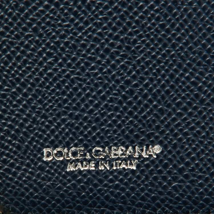 Pre Owned Dolce & Gabbana Navy Blue Leather Business Organizer