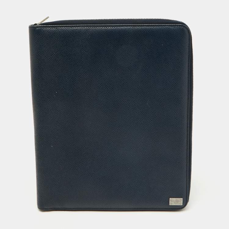 Pre Owned Dolce & Gabbana Navy Blue Leather Business Organizer