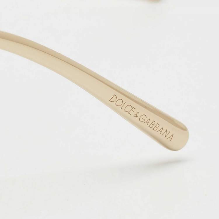 Pre Owned Dolce & Gabbana Gold/Brown DG2250 Aviators Sunglasses