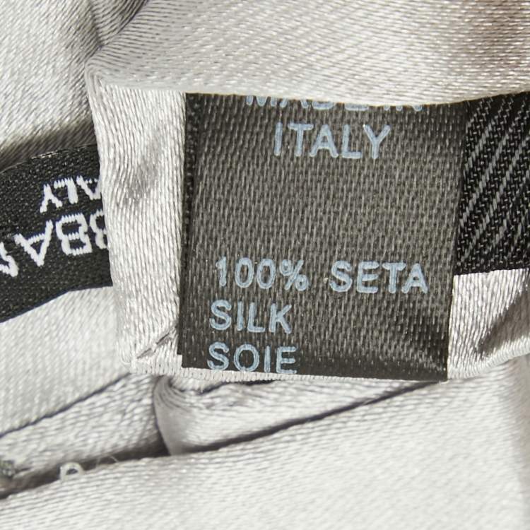 Pre Owned Dolce & Gabbana Silver Silk Skinny Tie