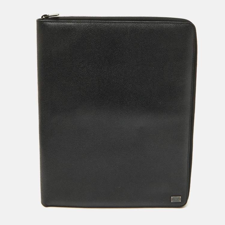 Pre Owned Dolce & Gabbana Black Leather Business Agenda Organizer