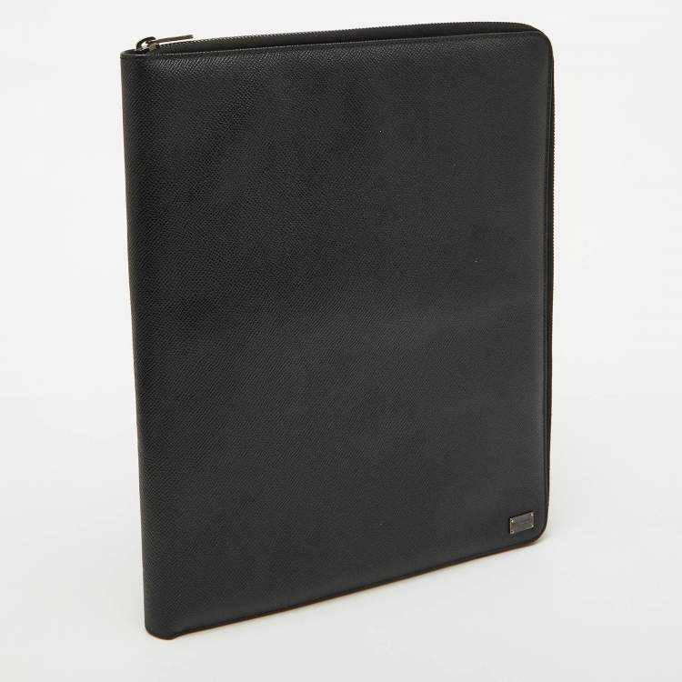 Pre Owned Dolce & Gabbana Black Leather Business Agenda Organizer