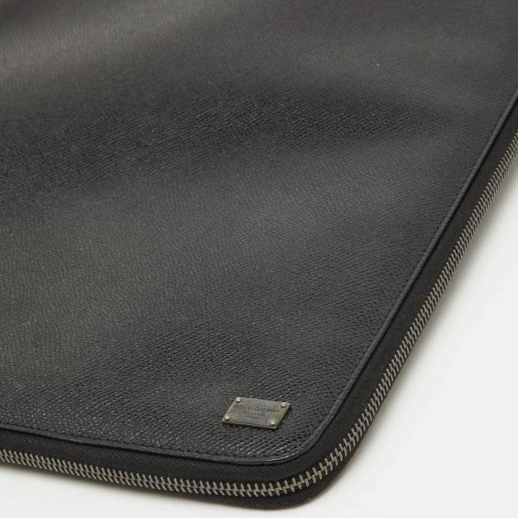 Pre Owned Dolce & Gabbana Black Leather Business Agenda Organizer