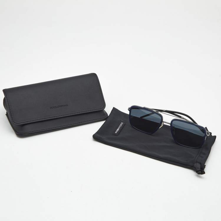 Pre Owned Dolce & Gabbana Blue/Black DG2220 Square Sunglasses