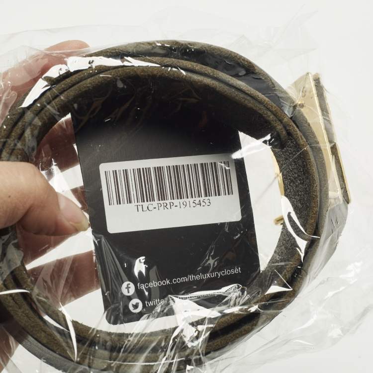 مملوكة مسبقًا Dolce & Gabbana Logo Plaque 90 CM Buckle Belt Black Leather