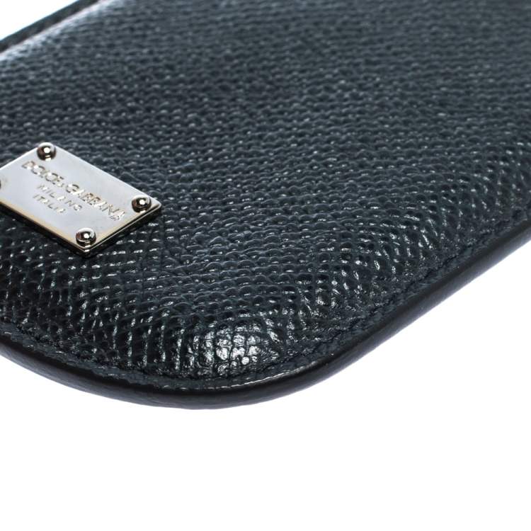Pre Owned Dolce & Gabbana Dark Blue Leather iPhone 5 Case