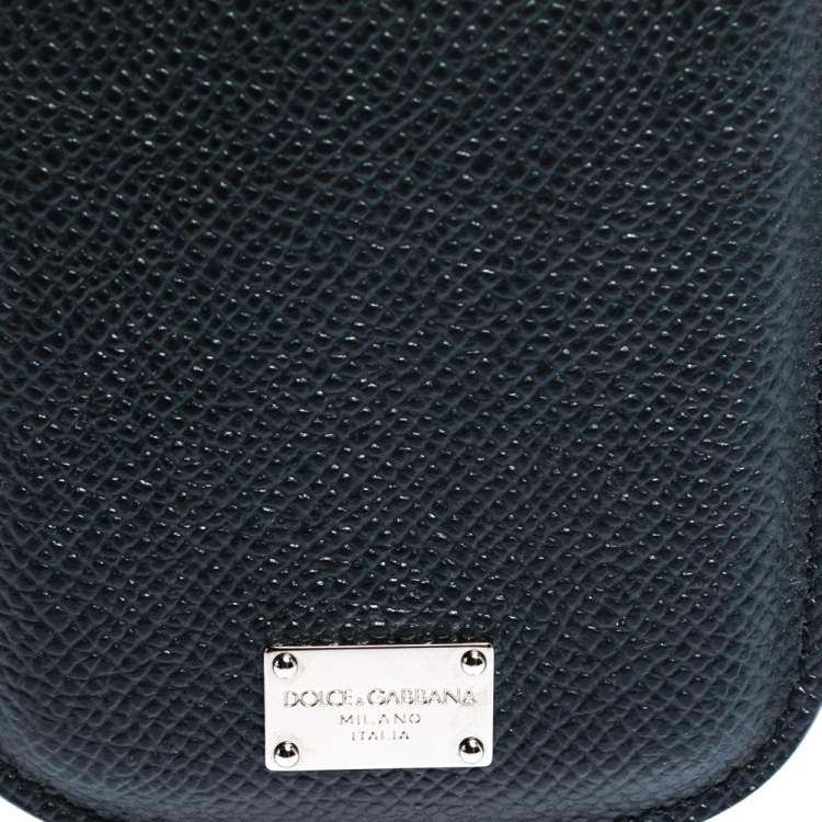 Pre Owned Dolce & Gabbana Dark Blue Leather iPhone 5 Case