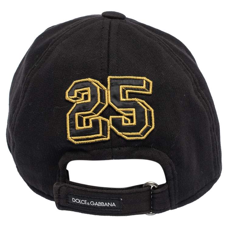 مملوكة مسبقًا Dolce & Gabbana Black DG Crest Cotton Jersey Baseball Cap