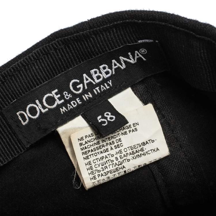 مملوكة مسبقًا Dolce & Gabbana Black DG Crest Cotton Jersey Baseball Cap