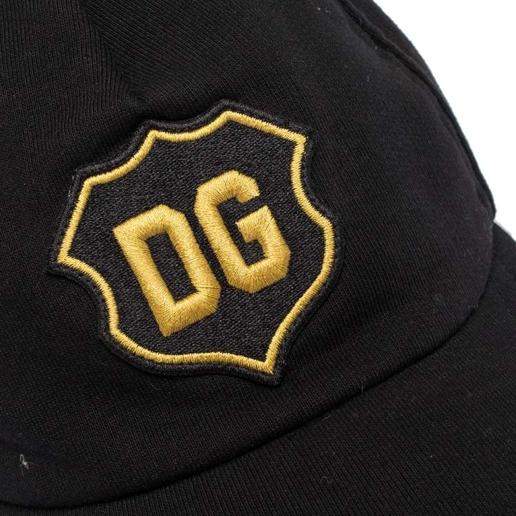مملوكة مسبقًا Dolce & Gabbana Black DG Crest Cotton Jersey Baseball Cap