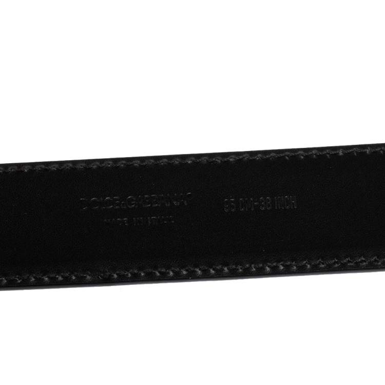 Pre Owned Dolce & Gabbana Black Glossy Leather Belt 95CM