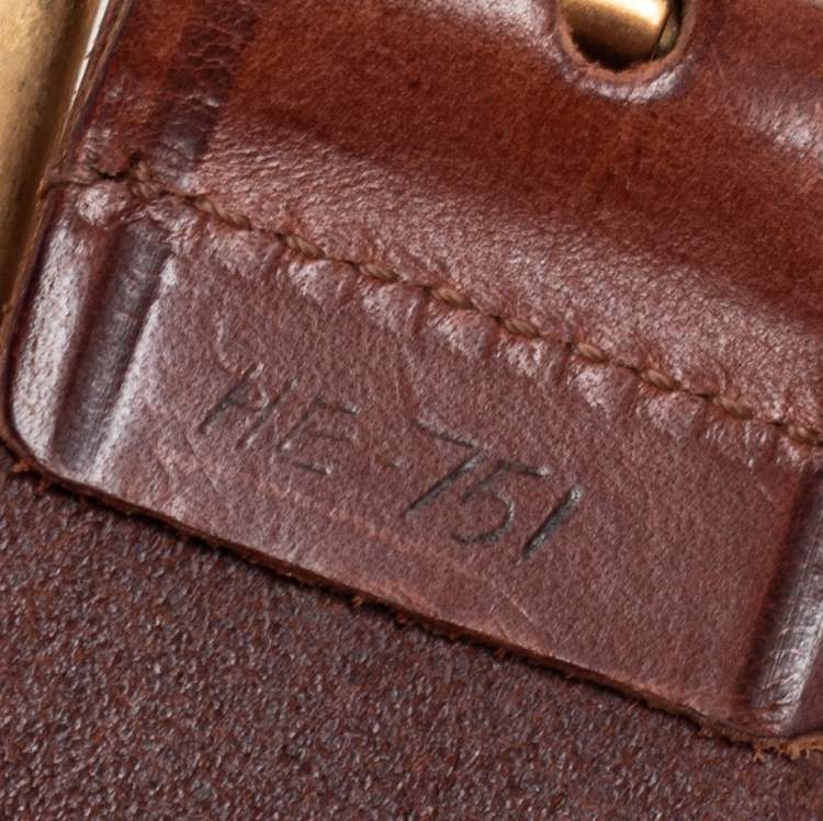 Pre Owned Dolce & Gabbana Brown Leather Buckle Belt 90 CM