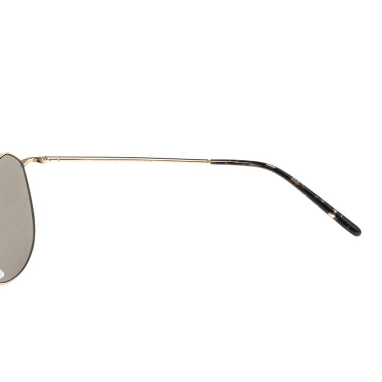 Pre Owned Dolce & Gabbana Gold / Gold Mirrored DG2190 Pilot Sunglasses