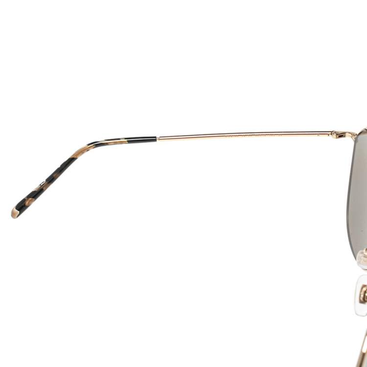 Pre Owned Dolce & Gabbana Gold / Gold Mirrored DG2190 Pilot Sunglasses