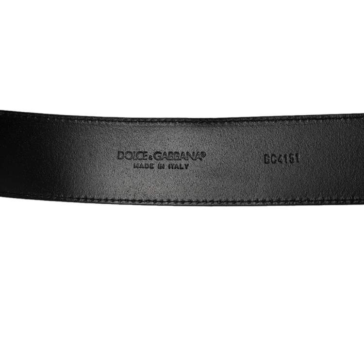 مملوكة مسبقًا Dolce & Gabbana Black Suede Buckle Belt 100CM