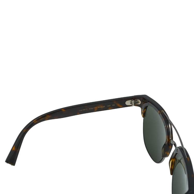 Pre Owned Dolce & Gabbana Brown Havana/ Green DG 4317 Clubmaster Sunglasses