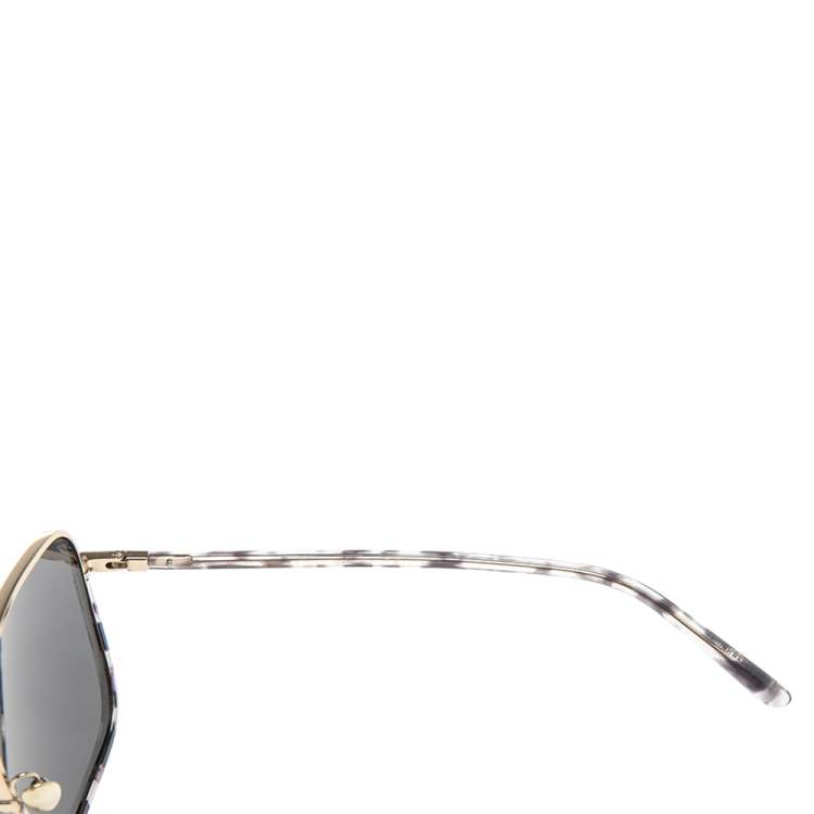 Pre Owned Dolce & Gabbana Black Havana DG2193J Aviator Sunglasses