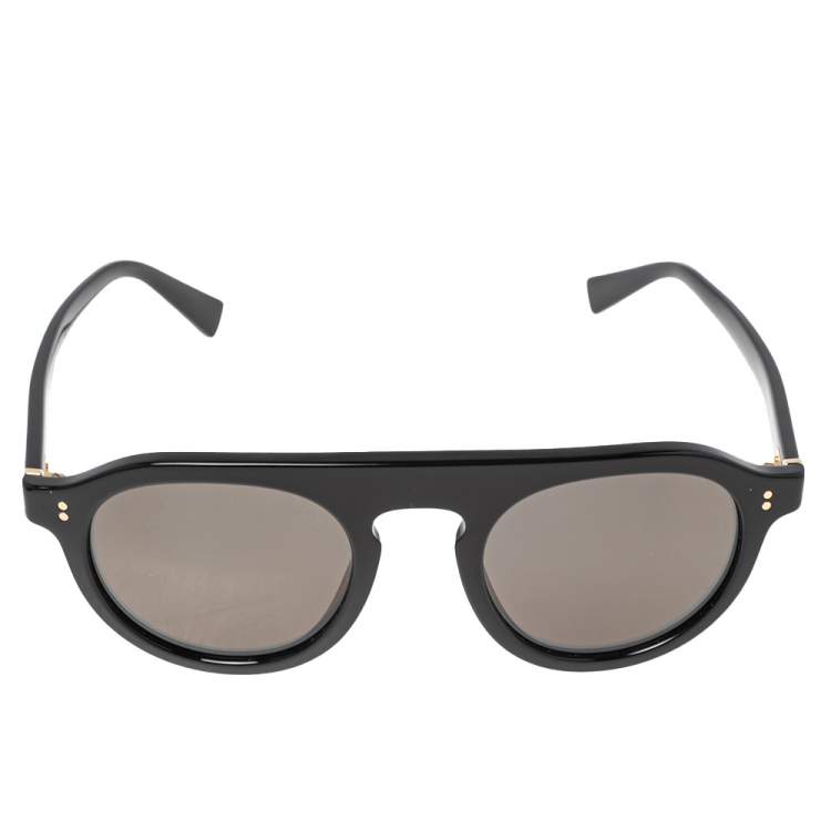 Pre Owned Dolce & Gabbana Black DG4306 Round Sunglasses
