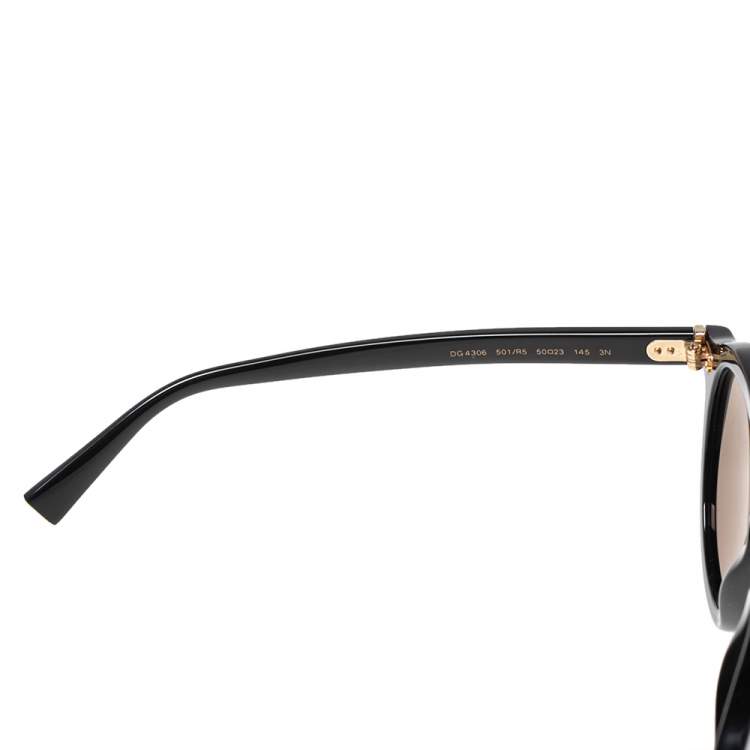 Pre Owned Dolce & Gabbana Black DG4306 Round Sunglasses