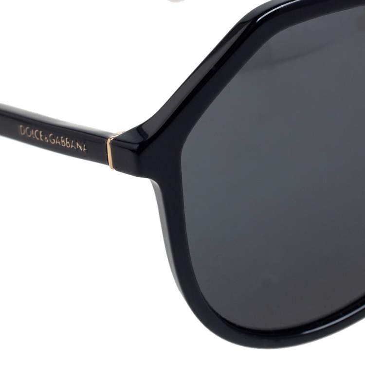 Pre Owned Dolce & Gabbana Black DG4341 Oval Sunglasses