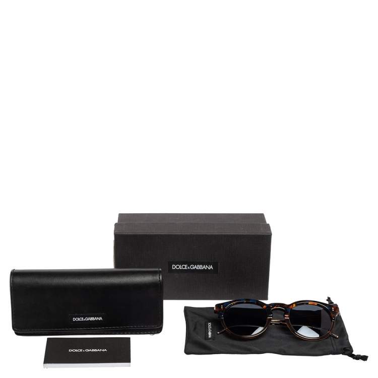 Pre Owned Dolce & Gabbana Blue Havana DG4329 Round Sunglasses
