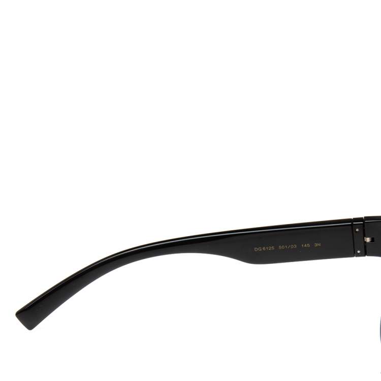 Pre Owned Dolce & Gabbana Black/Gold Mirrored DG-6125 Shield Sunglasses