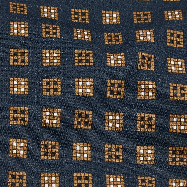 Pre Owned Dolce & Gabbana Blue Cube Motif Print Flat Cap