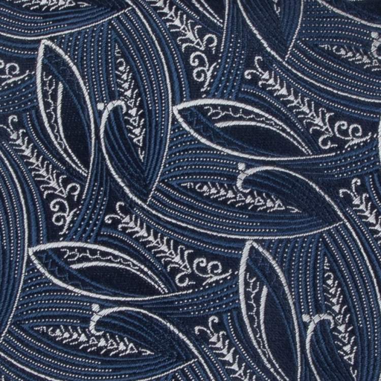Pre Owned Dolce & Gabbana Navy Blue Paisley Jacquard Silk Tie