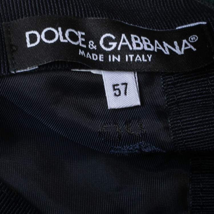 Pre Owned Dolce & Gabbana Multicolor Logo Embroidered Corduroy Baseball Cap