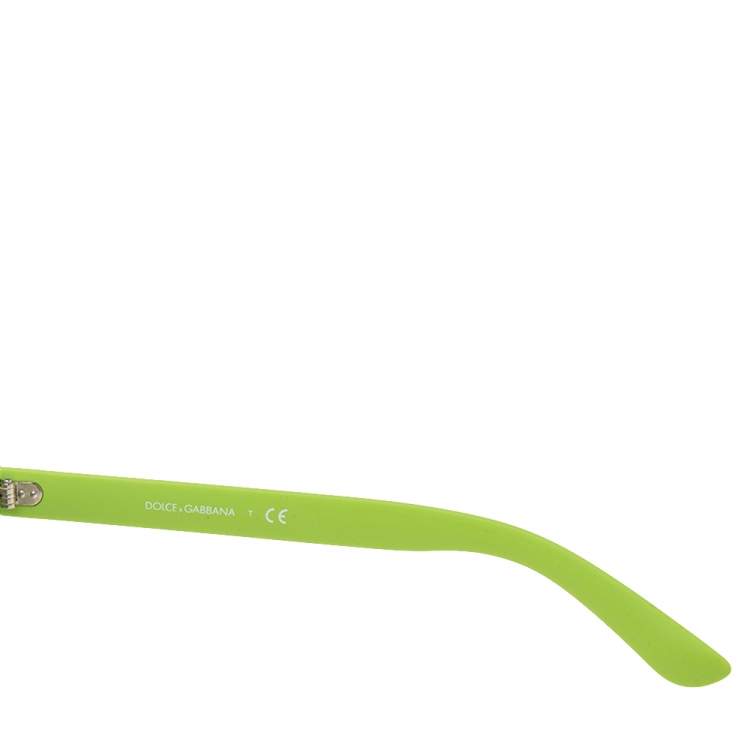 Pre Owned Dolce & Gabbana Green/Mirrored DG 6095 Wayfarer Sunglasses