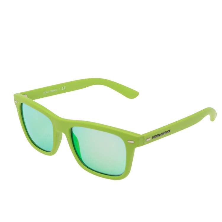 Pre Owned Dolce & Gabbana Green/Mirrored DG 6095 Wayfarer Sunglasses