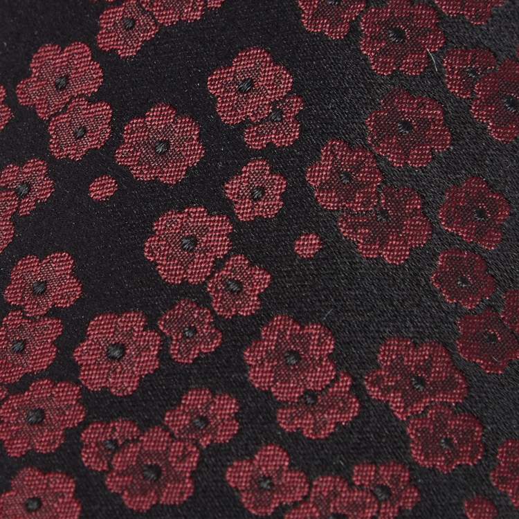 Pre Owned Dolce & Gabbana Bicolor Floral Jacquard Silk Tie