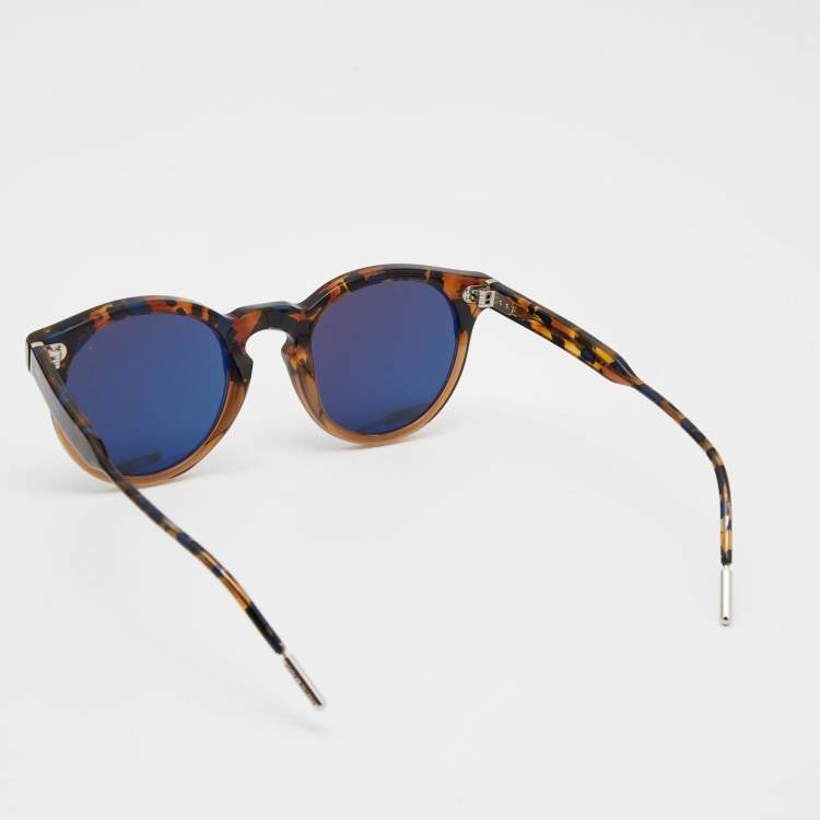 Pre Owned Dolce & Gabbana Havana/Blue DG4329-F Round Sunglasses