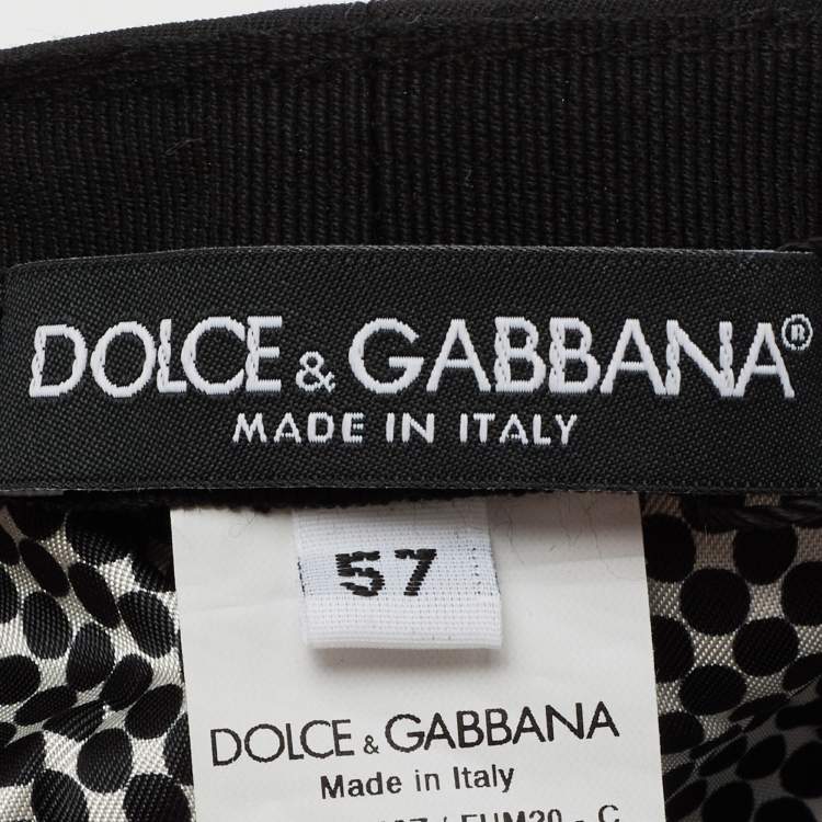 Pre Owned Dolce & Gabbana Black Newsboy Hat Size 57