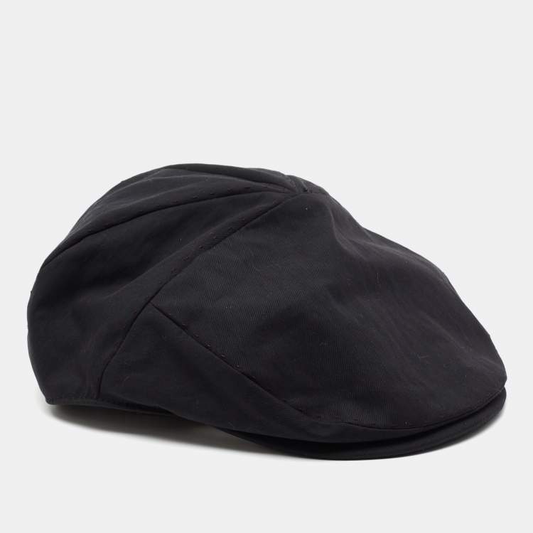 Pre Owned Dolce & Gabbana Black Newsboy Hat Size 57