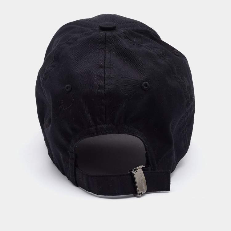 Pre Owned Dolce & Gabbana Black Cotton Logo Plaque Baseball Cap 57