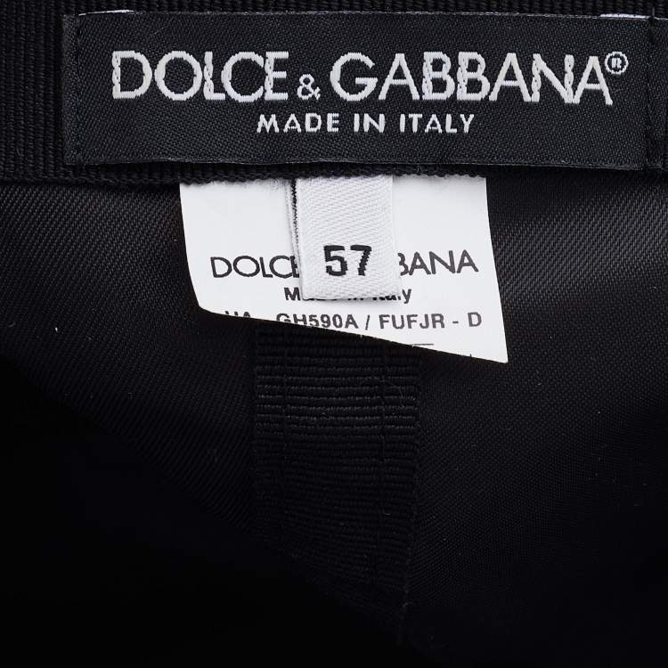 Pre Owned Dolce & Gabbana Black Cotton Logo Plaque Baseball Cap 57