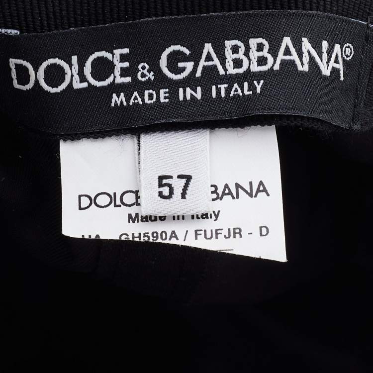 Pre Owned Dolce & Gabbana Black Cotton Logo Plaque Baseball Cap 57